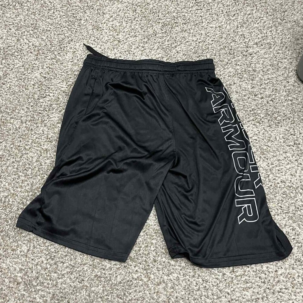 Under Armour - Long Side Logo - Black Athletic Shorts - Picture 2 of 2